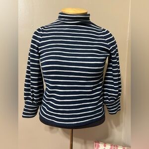 MADEWELL gathered sleeve mock neck nautical striped top women’s size S